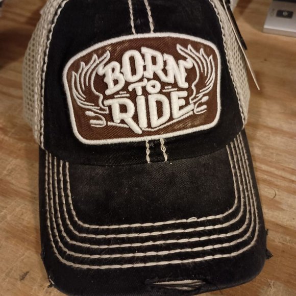 KBETHOS Accessories - BORN TO RIDE Ballcap, Distressed Ball Cap, Baseball Hats